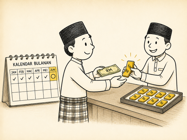 Pak Jali menebus emas 5 gram secara berkala