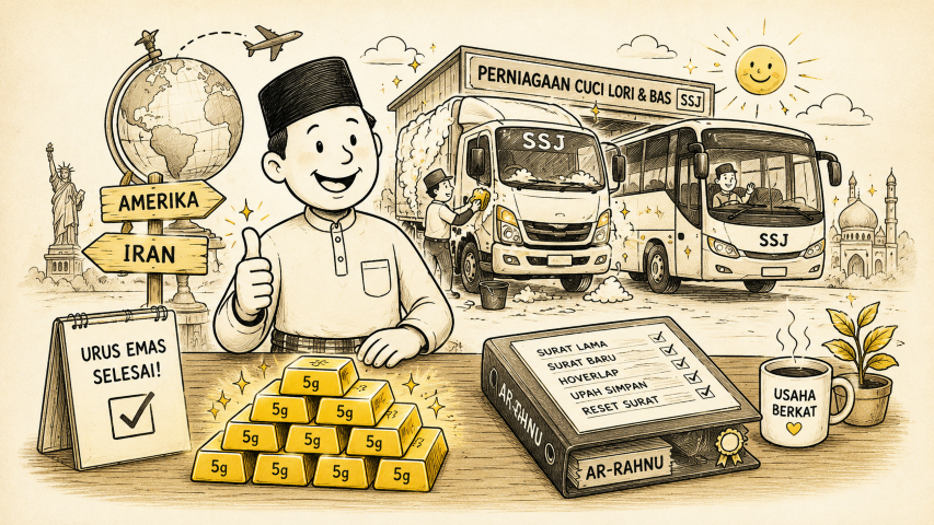 Pak Jali selesai tebus emas dan bisnes cuci lori dan bas berkembang